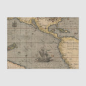 Antiek oude kaart geïnspireerd (14) Bagagelabel Tissuepapier (Voorkant)