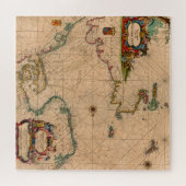 Antiek oude kaart geïnspireerd (1) legpuzzel (Horizontaal)
