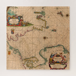 Antiek oude kaart geïnspireerd (1) legpuzzel