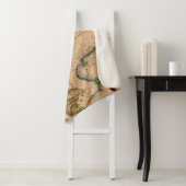 Antiek oude kaart geïnspireerd (1) sherpa deken (In situ)