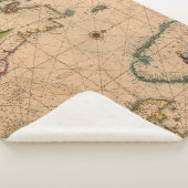 Antiek oude kaart geïnspireerd (1) sherpa deken (3/4)