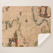 Antiek oude kaart geïnspireerd (1) sherpa deken (Voorkant (horizontaal))