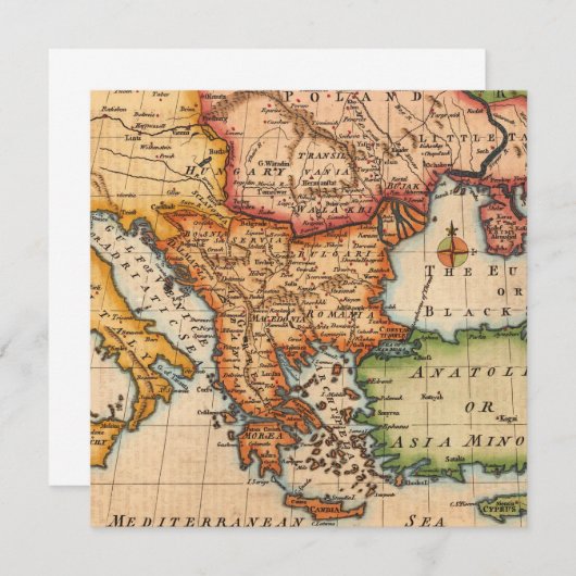 Antiek oude kaart geïnspireerd (2) (Voorkant / Achterkant)