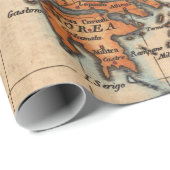 Antiek oude kaart geïnspireerd (2) cadeaupapier (Rol Hoek)