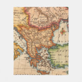 Antiek oude kaart geïnspireerd (2) fleece deken (Voorkant)