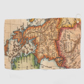 Antiek oude kaart geïnspireerd (2) golfhanddoek (Horizontaal)
