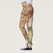 Antiek oude kaart geïnspireerd (2) leggings (Links)