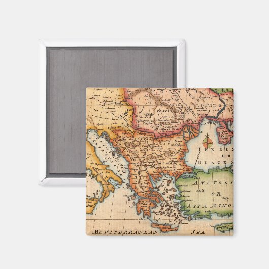 Antiek oude kaart geïnspireerd (2) magneet (Voorkant / Achterkant)