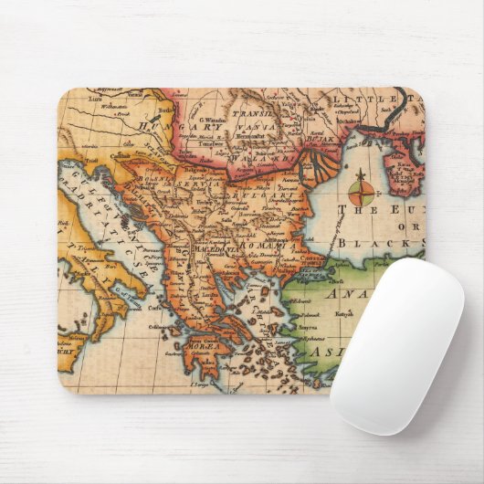 Antiek oude kaart geïnspireerd (2) muismat (Met muis)