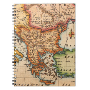 Antiek oude kaart geïnspireerd (2) notitieboek