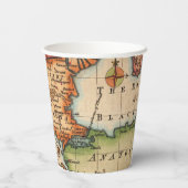 Antiek oude kaart geïnspireerd (2) papieren bekers (Achterkant)