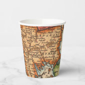 Antiek oude kaart geïnspireerd (2) papieren bekers (Links)