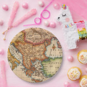 Antiek oude kaart geïnspireerd (2) papieren bordje (Feest)