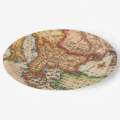 Antiek oude kaart geïnspireerd (2) papieren bordje (Gekanteld)