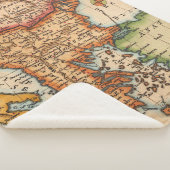 Antiek oude kaart geïnspireerd (2) sherpa deken (3/4)