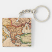 Antiek oude kaart geïnspireerd (2) sleutelhanger (Achterkant)