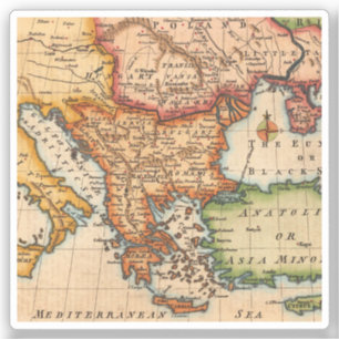 Antiek oude kaart geïnspireerd (2) sticker