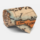 Antiek oude kaart geïnspireerd (2) stropdas (Opgerold)