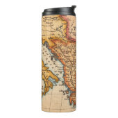 Antiek oude kaart geïnspireerd (2) thermosbeker (Gedraaid links)