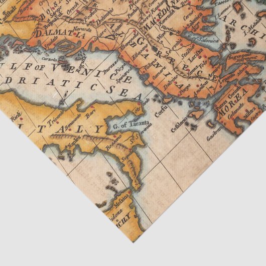 Antiek oude kaart geïnspireerd (2) tissuepapier (Detail)