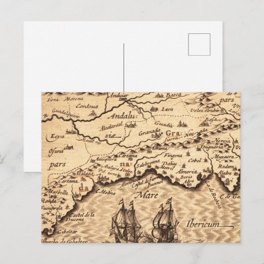 Antiek oude kaart geïnspireerd (3) (Voorkant / Achterkant)