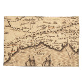 Antiek oude kaart geïnspireerd (3) kussensloop (Achterkant-Links)