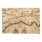 Antiek oude kaart geïnspireerd (3) kussensloop (Voorkant-Links)