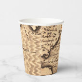 Antiek oude kaart geïnspireerd (3) papieren bekers (Rechts)