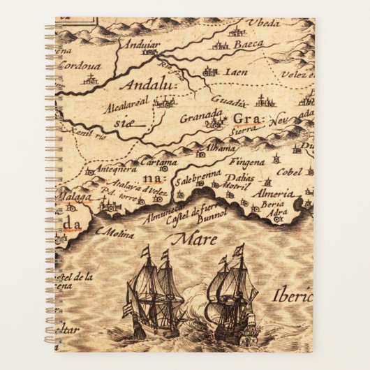Antiek oude kaart geïnspireerd (3) planner (Voorkant)