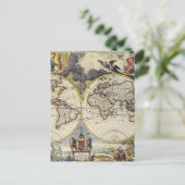 Antiek oude kaart geïnspireerd (4) (Staand voorkant)