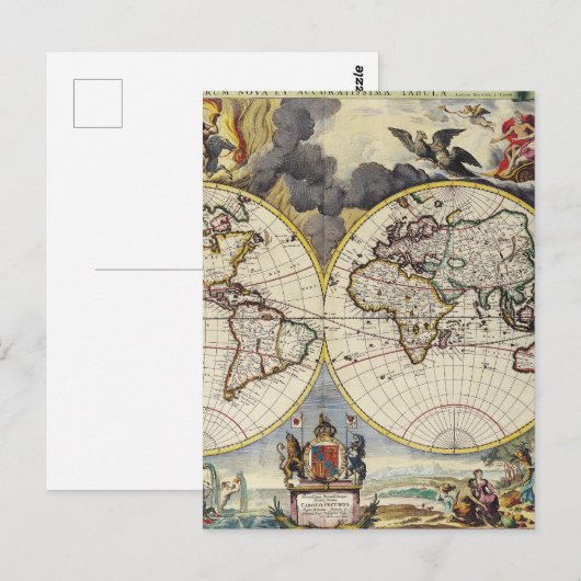 Antiek oude kaart geïnspireerd (4) (Voorkant / Achterkant)