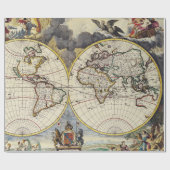 Antiek oude kaart geïnspireerd (4) cadeaupapier (Vlak)