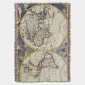 Antiek oude kaart geïnspireerd (4) deken (Voorkant Verticaal)