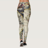 Antiek oude kaart geïnspireerd (4) leggings (Achterkant)