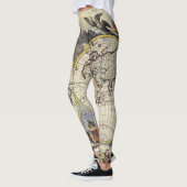 Antiek oude kaart geïnspireerd (4) leggings (Links)