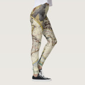 Antiek oude kaart geïnspireerd (4) leggings (Rechts)