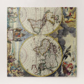 Antiek oude kaart geïnspireerd (4) legpuzzel (Horizontaal)