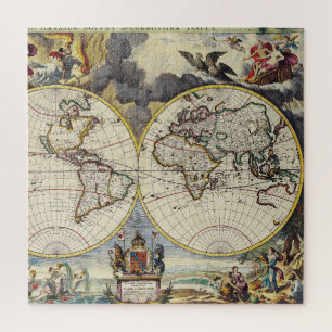 Antiek oude kaart geïnspireerd (4) legpuzzel