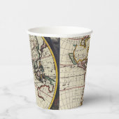 Antiek oude kaart geïnspireerd (4) papieren bekers (Rechts)