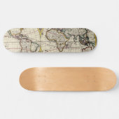 Antiek oude kaart geïnspireerd (4) persoonlijk skateboard (Horizontaal)