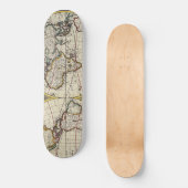 Antiek oude kaart geïnspireerd (4) persoonlijk skateboard (Voorkant)