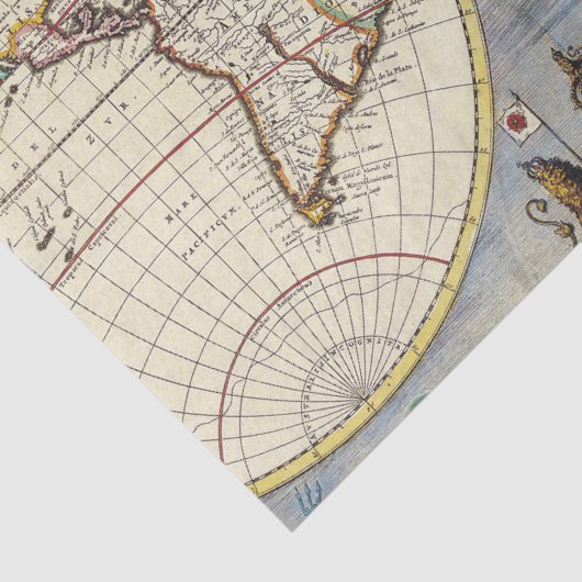 Antiek oude kaart geïnspireerd (4) tissuepapier (Detail)