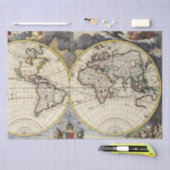 Antiek oude kaart geïnspireerd (4) tissuepapier (Craft)