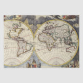 Antiek oude kaart geïnspireerd (4) tissuepapier (Voorkant)