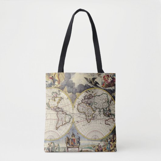 Antiek oude kaart geïnspireerd (4) tote bag (Voorkant)