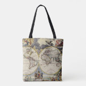 Antiek oude kaart geïnspireerd (4) tote bag (Achterkant)