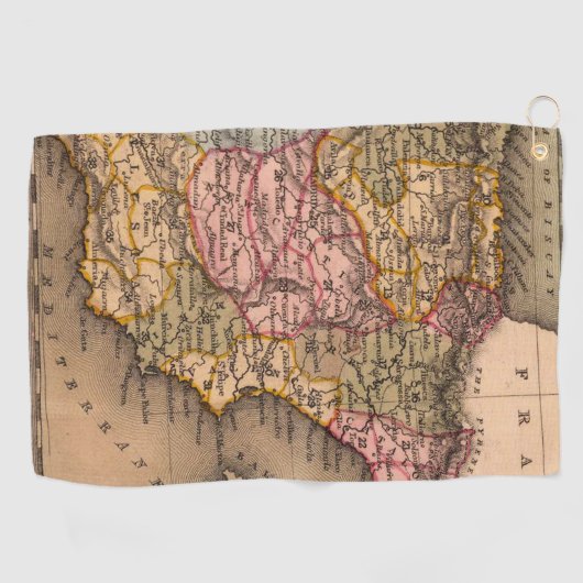 Antiek oude kaart geïnspireerd (5) golfhanddoek (Horizontaal)