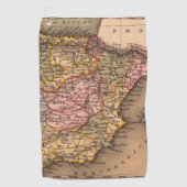 Antiek oude kaart geïnspireerd (5) golfhanddoek (Voorkant)