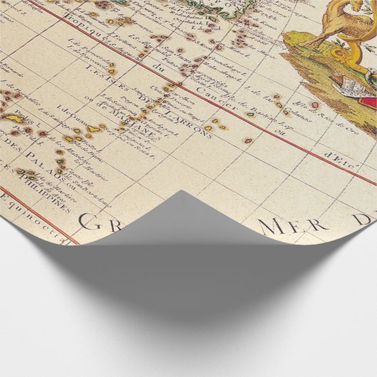 Antiek oude kaart geïnspireerd (6) cadeaupapier (Hoek)