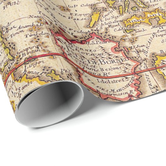 Antiek oude kaart geïnspireerd (6) cadeaupapier (Rol Hoek)